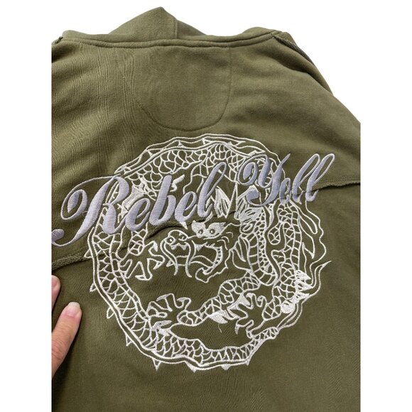 Blac Label Mens army green graphic embroided Hoodie sweatshirt Size 3XL SKU 9290 - Picture 14 of 16